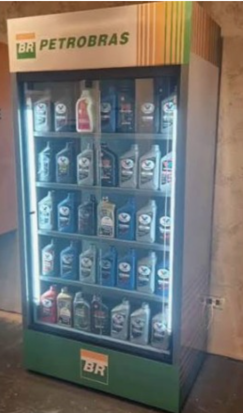 Expositor de óleos e lubrificantes para ponto de venda